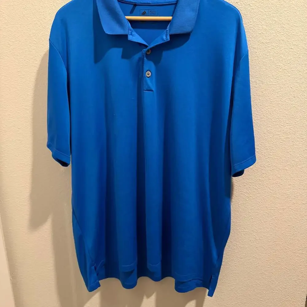 Adidas Golf Climalite Performance Polo Shirt Royal Blue Men's Size 2XL